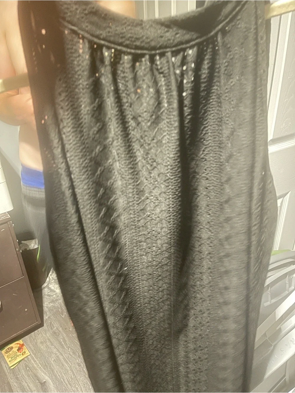 Women’s Black Sleeveless Textured shirt